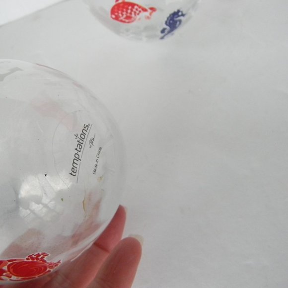 TEMP-TATIONS SEASONAL SET OF 2 WINE GLASSES KNOTICAL BEACH SEA - Picture 4 of 4